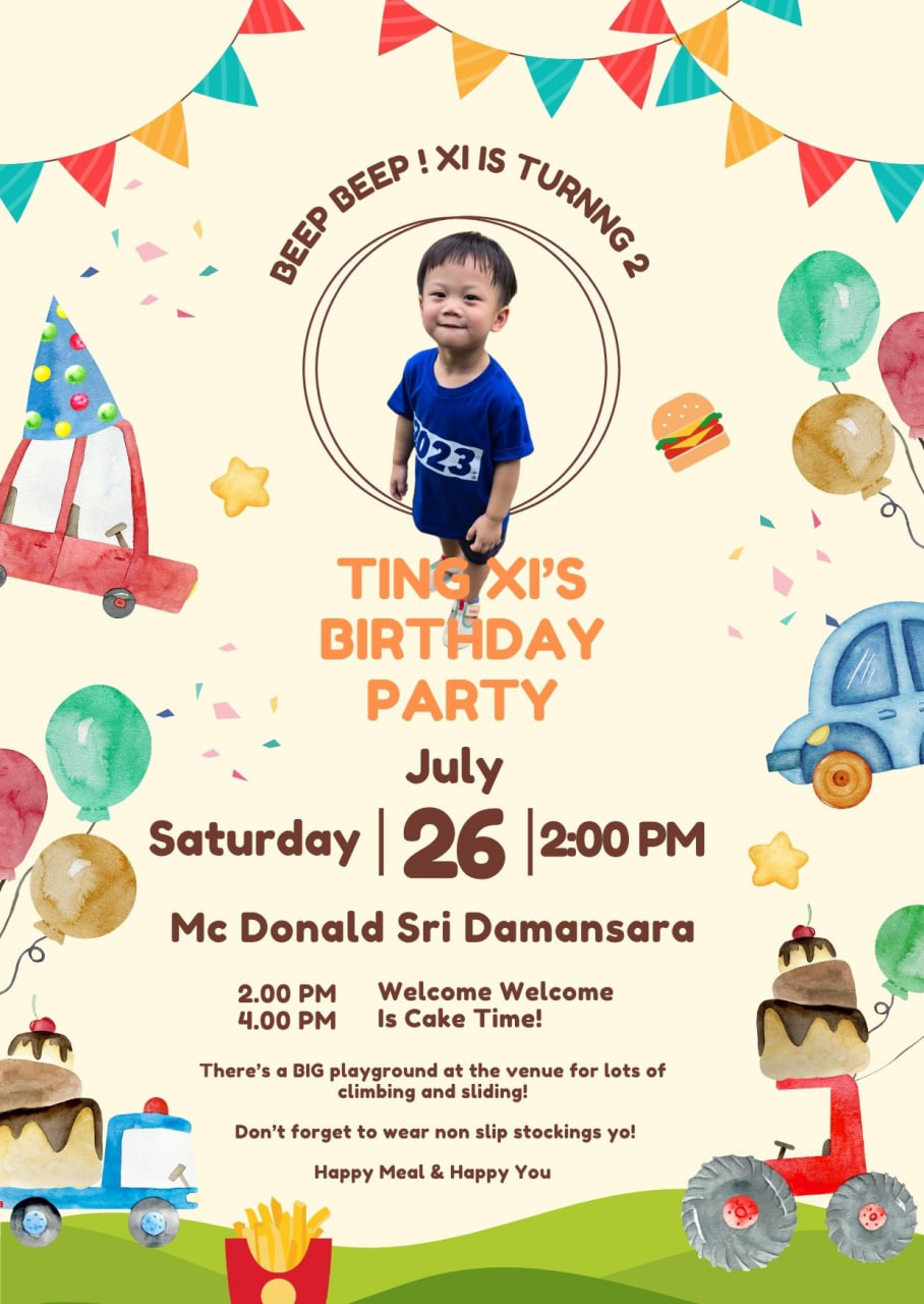 Xi Xi's Birthday Invitation